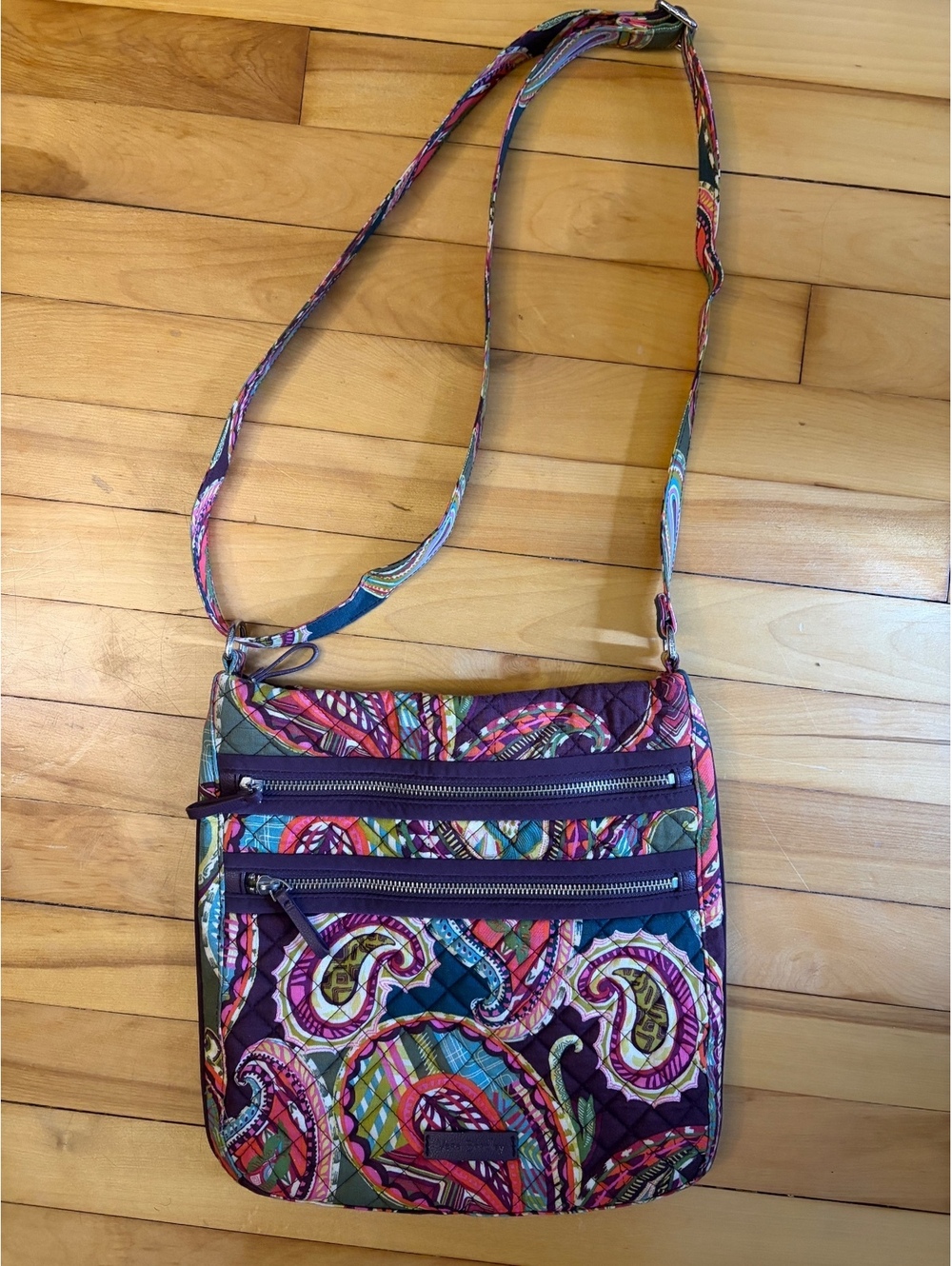 Vera Bradley Quilted Crossbody Bag in Multicolor Paisley Pattern